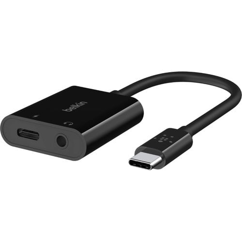 Belkin 3.5mm Audio + USB-C Charge Adapter, Mini-phone, USB-C Audio, Data Transfer Cable, Black IM5451088