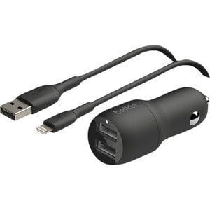 Belkin BoostCharge Dual USB-A Car Charger 24W, USB-A to USB-C Cable IM4825008