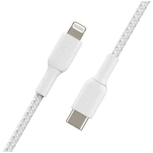 Belkin BoostCharge Lightning to USB-C Cable Braided 1M White IM4940754