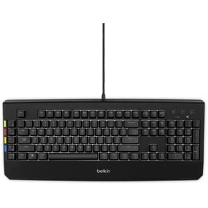 Belkin KVM Remote Control With Integrated Keyboard - Cable Connectivity - USB Interface - Rugged - KVM Switch - Mechanical Keyswitch - Black - TAA Compliant IM5088463