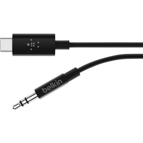 Belkin RockStar 3.5mm Audio Cable with USB-C Connector - 90 cm Mini-phone/USB-C Audio Cable for Audio Device, Speaker, Smartphone - First End: 1 x USB Type C - Male - Second End: 1 x Mini-phone Stereo Audio - Male IM4490276