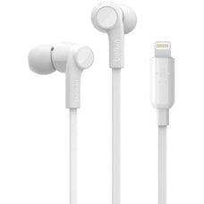 Belkin Rockstar Headphones with Lightning Connector, Stereo, Lightning Connector, Wired, Earbud, White IM4560897