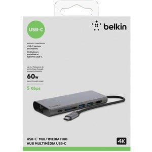Belkin USB-C Multimedia Hub, 60W, USB-C, Network, HDMI, Wired IM4478523