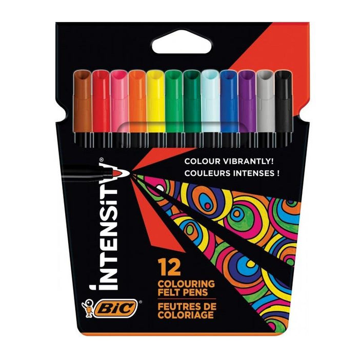 Bic Intensity Assorted Colours Felt Markers 12's pack BI978004