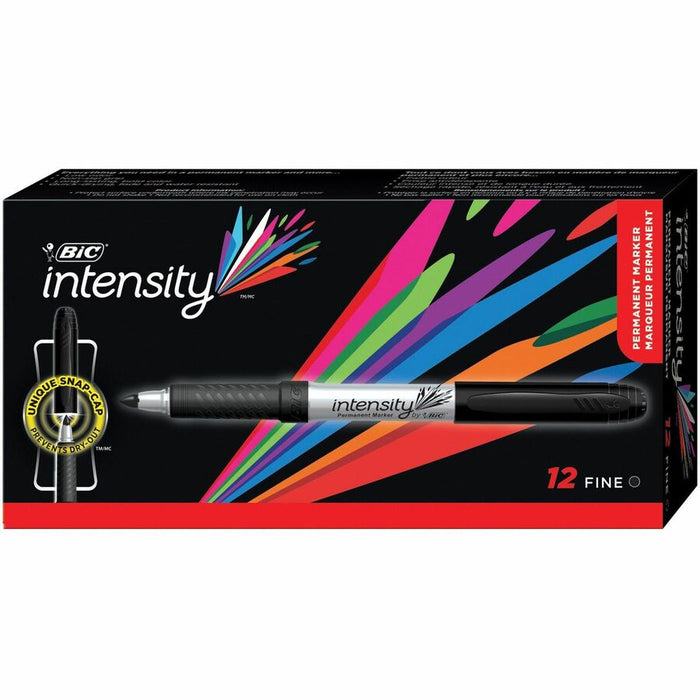 Bic Intensity Permanent Marker Fine Tip Black x 12's pack BI972883x12
