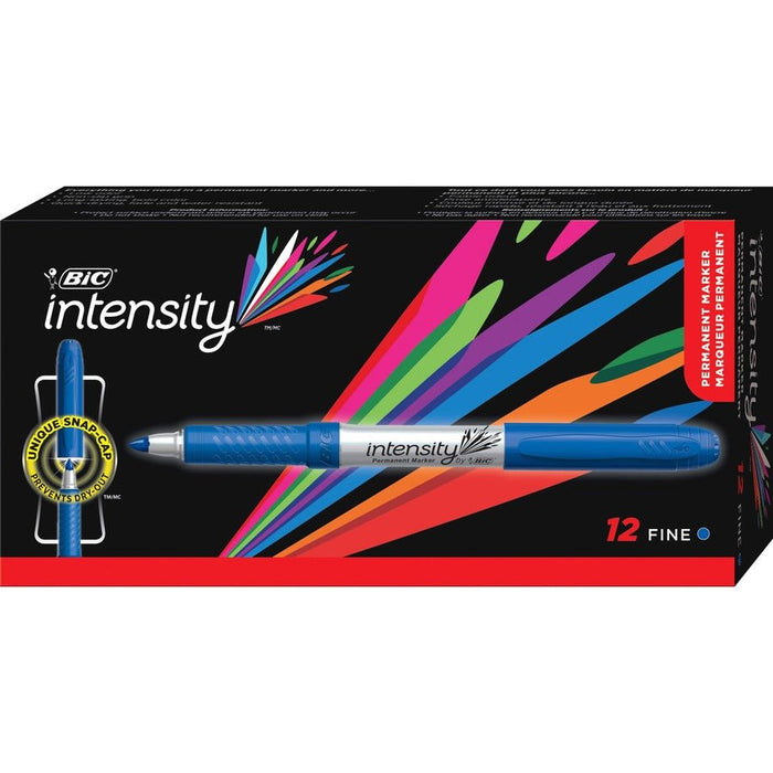 Bic Intensity Permanent Marker Fine Tip Blue x 12's pack BI972884x12