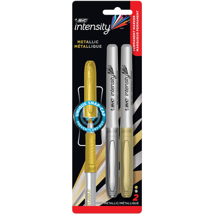 Bic Intensity Permanent Marker Fine Tip Gold + Silver BI7345537 / 996357