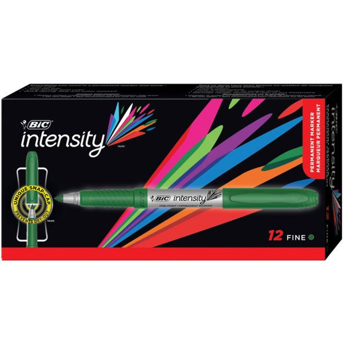Bic Intensity Permanent Marker Fine Tip Green x 12's pack BI972898x12