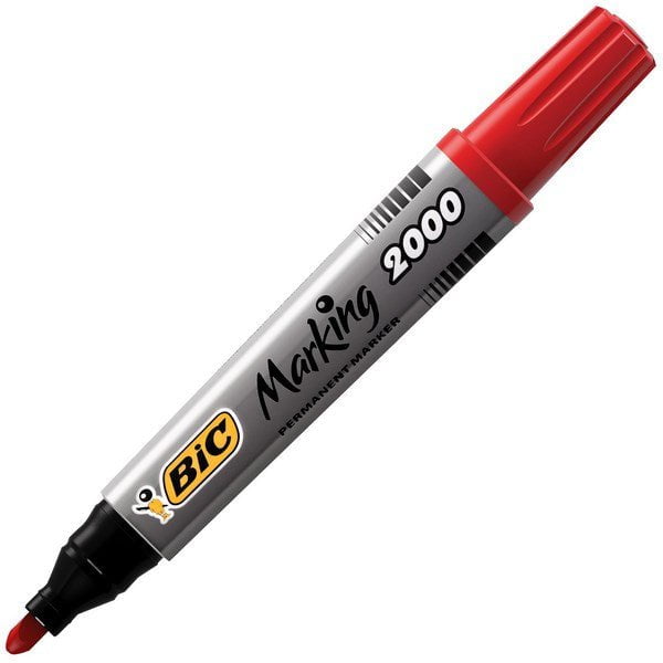 Bic Marking 2000 Permanent Marker Bullet Tip Red x 12's pack (2000 03) BI8209133