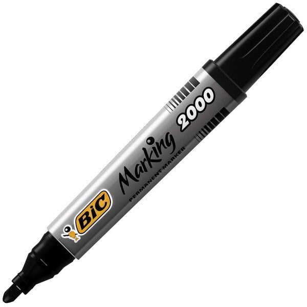 Bic Marking 2000 Permanent Marker Chisel Tip Black x 12's pack (2000 09) BI8209153