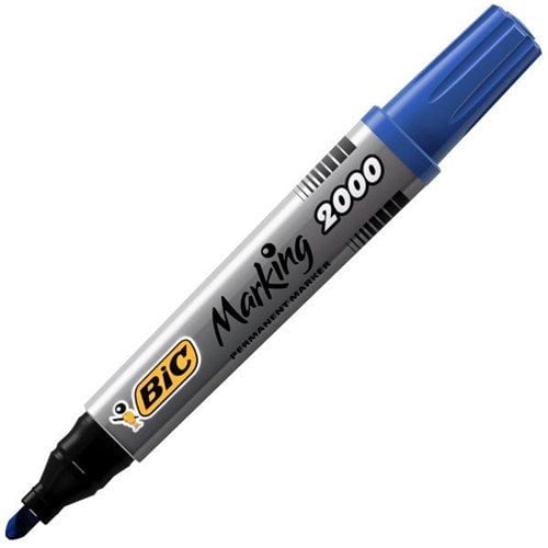 Bic Marking 2000 Permanent Marker Chisel Tip Blue x 12's pack (2000 06) BI8209143