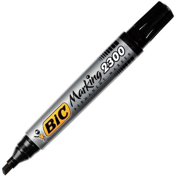 Bic Marking 2300 Permanent Marker Chisel Tip Black x 12's pack (2300 09) BI8209263