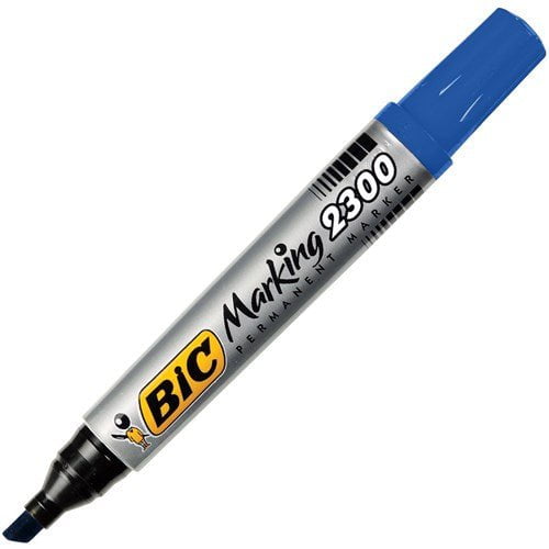 Bic Marking 2300 Permanent Marker Chisel Tip Blue x 12's pack (2300 06) BI8209253