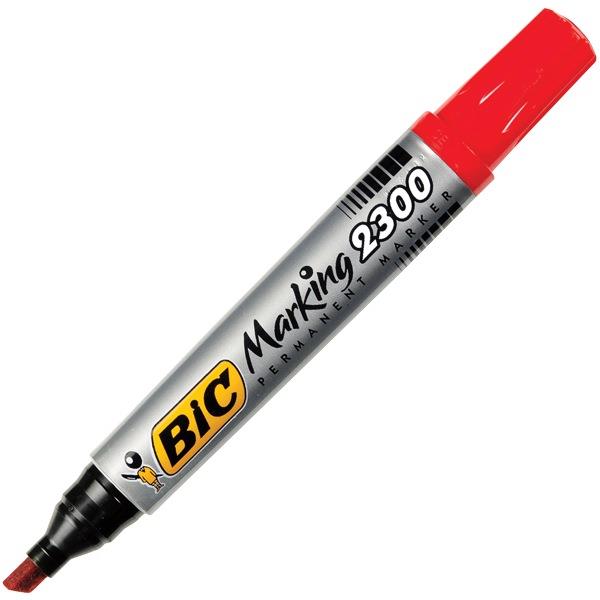 Bic Marking 2300 Permanent Marker Chisel Tip Red x 12's pack (2300 03) BI8209243