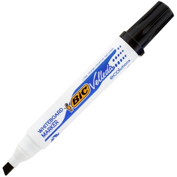 BIC Velleda ECOlutions Black Whiteboard Marker Chisel Tip x 12's pack (1751 09) BI904946