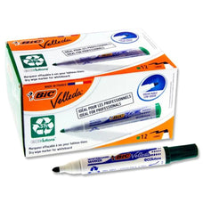 BIC Velleda ECOlutions Green Whiteboard Marker Bullet Tip x 12's pack (1701 02) BI904940-DO