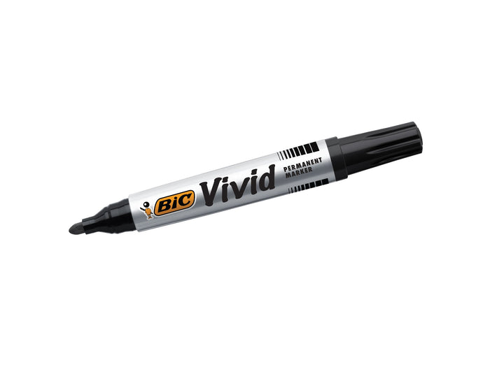 Bic Vivid ECOlutions Permanent Marker Fine Tip Black, 4's Pack BI996470