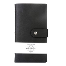 Black 192 Business Card Holder with Button Closure FPBCH192BK