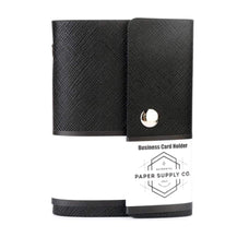 Black 20 Business Card Holder with Button Closure FPBCH20BK