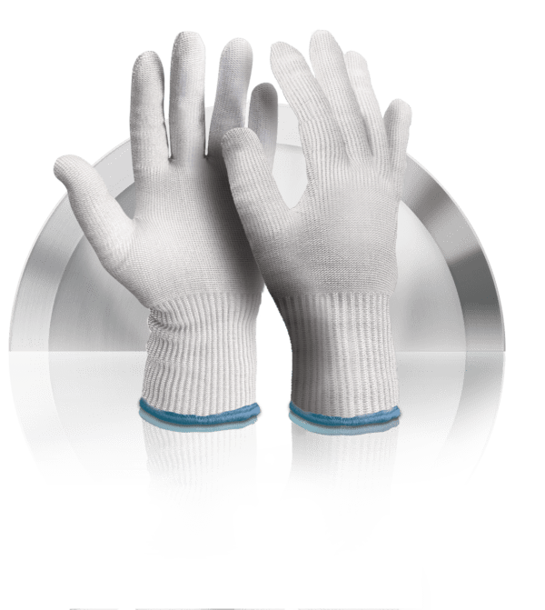 BLADE CORE Steel Cut 5/F White Food Gloves, Cut Resistant Gloves, 2 Pairs