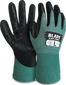 BLADE Cut 5 Flat Nitrile Open Back Gloves, Cut Resistant Gloves, 2 Pairs