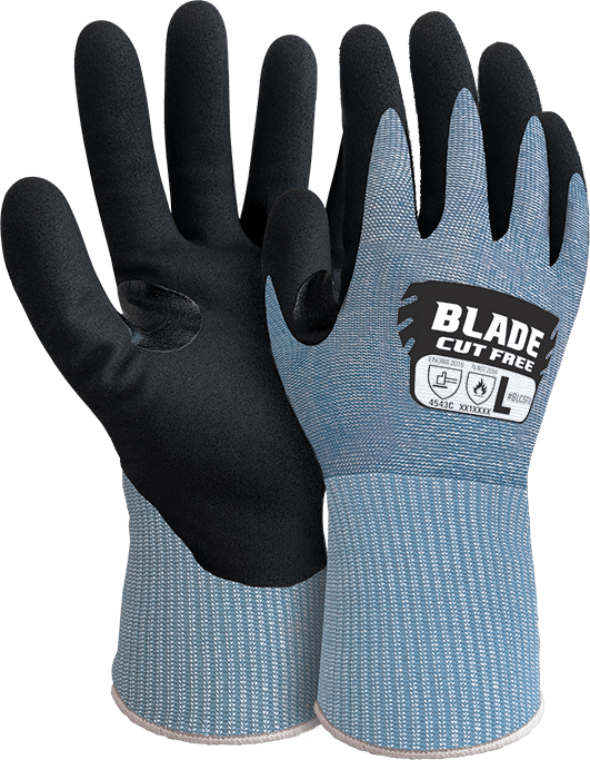 BLADE Cut 5 Foam Nitrile Open Back Gloves, Cut Resistant Gloves, 5 Pairs
