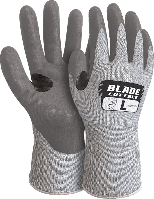 BLADE Cut 5 PU Open Back Gloves, Cut Resistant Gloves, 2 Pairs