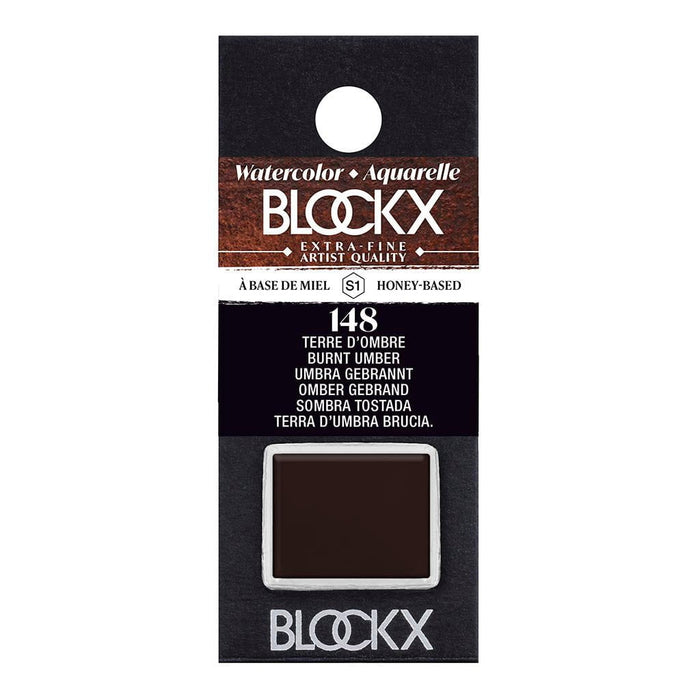 BLOCKX Watercolour Half Pan S1 148 Burnt Umber FPC41148BXC