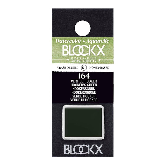 BLOCKX Watercolour Half Pan S1 164 Hookers Green FPC41164BXC