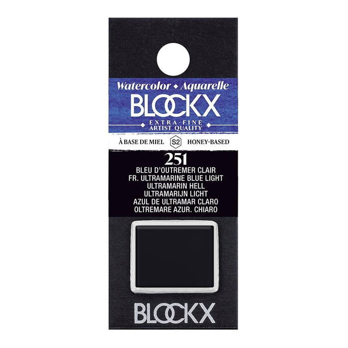 BLOCKX Watercolour Half Pan S2 251 Ultramarine Light Blue FPC41251BXC