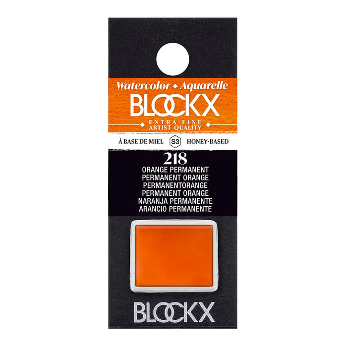 BLOCKX Watercolour Half Pan S3 218 Permanent Orange FPC41218BXC