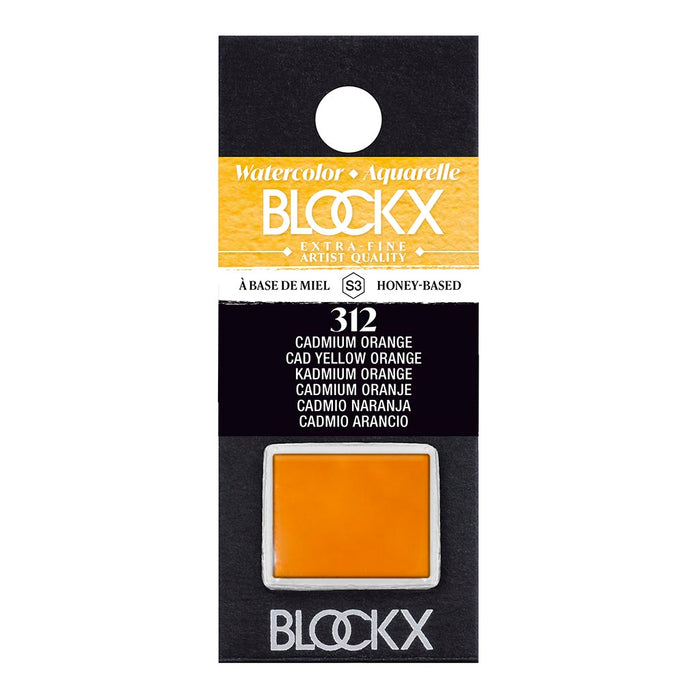 BLOCKX Watercolour Half Pan S3 312 Cadmium Yellow Orange FPC41312BXC