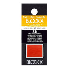 BLOCKX Watercolour Half Pan S3 321 Cadmium Red Orange FPC41321BXC