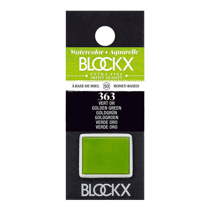 BLOCKX Watercolour Half Pan S3 363 Golden Green FPC41363BXC