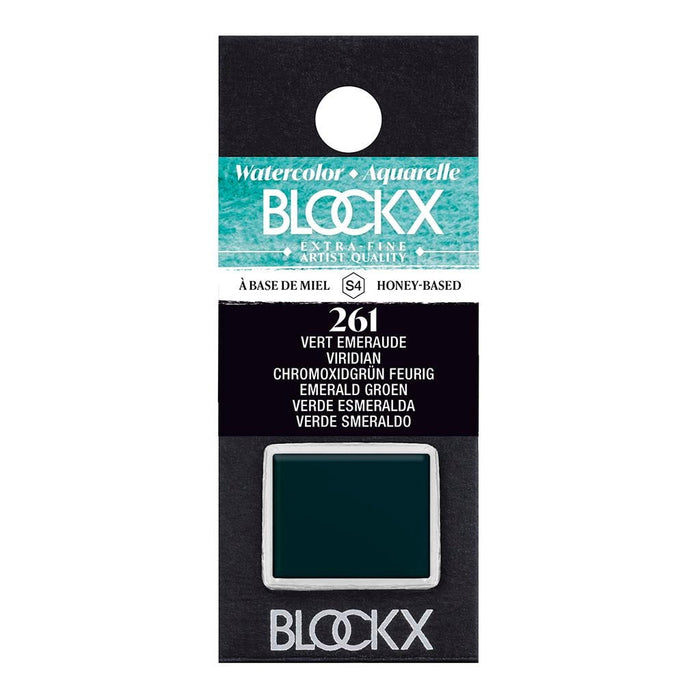 BLOCKX Watercolour Half Pan S4 261 Viridian FPC41261BXC