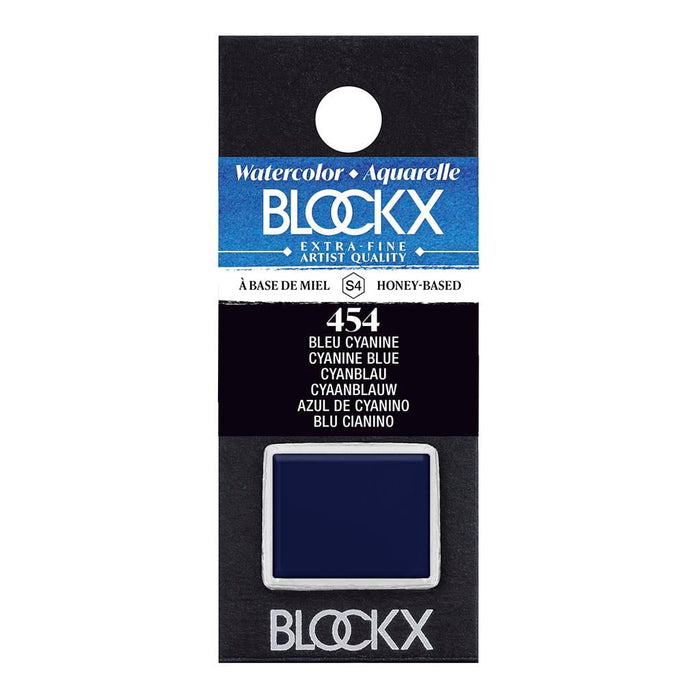 BLOCKX Watercolour Half Pan S4 454 Cyanine Blue FPC41454BXC