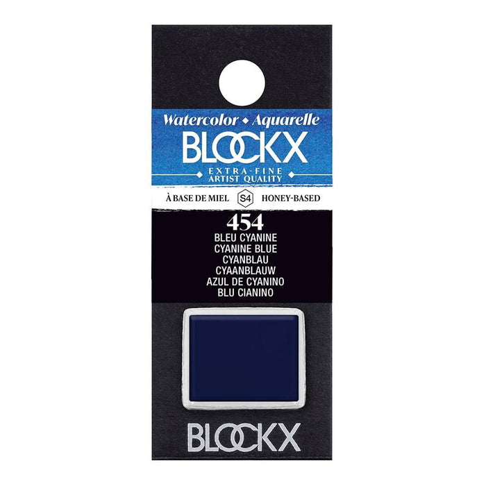 BLOCKX Watercolour Half Pan S4 454 Cyanine Blue FPC41454BXC