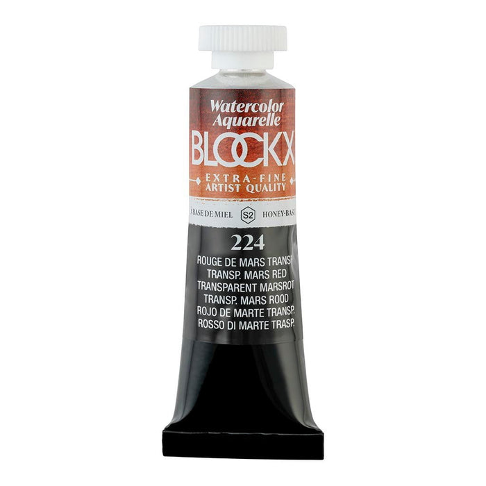 BLOCKX Watercolour Tube 15ml S2 224 Transparent Mars Red FPC44224BXC