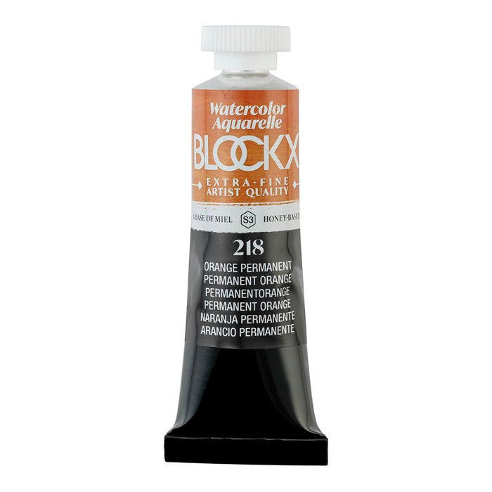 BLOCKX Watercolour Tube 15ml S3 218 Permanent Orange FPC44218BXC