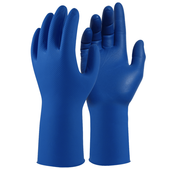 Blue Armour Heavy Duty Disposable Nitrile Grip Glove - 30cm 3XL 45 Box RMDGBAG6