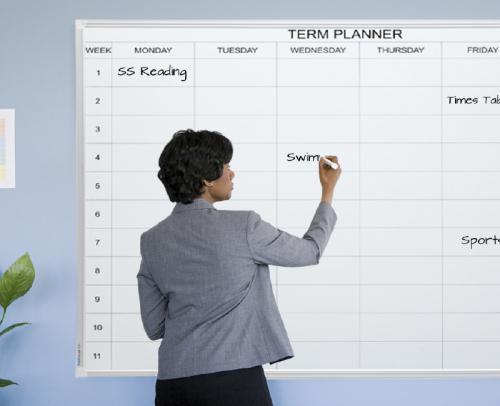BoydVisuals Porcelain School Term Planner Board 1200 x 1500mm BVWCTP1215