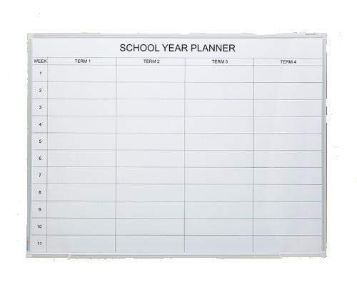 BoydVisuals Porcelain School Year Planner Board 1200 x 1800mm BVWCSYP1218