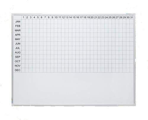 BoydVisuals Porcelain Year Planner Board 1200 x 1500mm BVWCYP1215