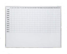 BoydVisuals Porcelain Year Planner Board 1200 x 1800mm BVWCYP1218