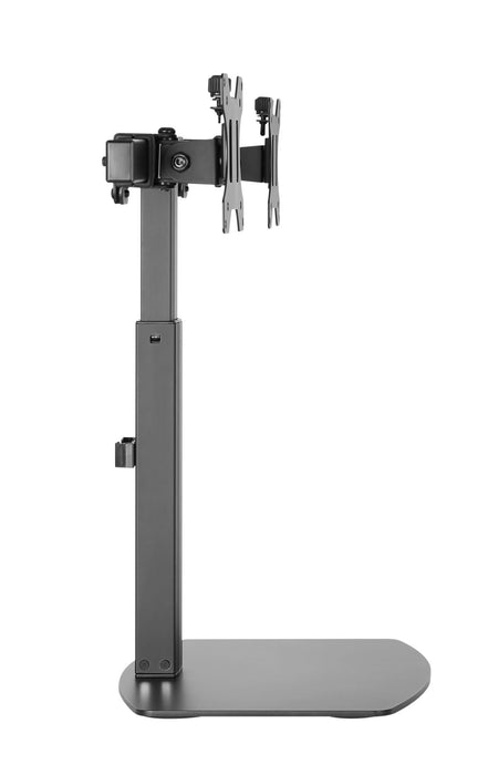 BRATECK 17''-27'' Dual Screen Vertical Lift Monitor Stand. Easy Gas Spring Switch for effortless Adjustment. Detachable VESA Plate. Tilt & Rotate, VESA 75x75, 100x100, Max Load: 12Kgs. Cable Management. CDLDT22-T02