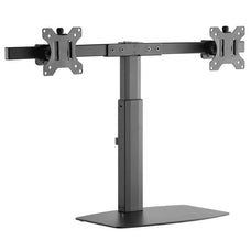 BRATECK 17''-27'' Dual Screen Vertical Lift Monitor Stand. Easy Gas Spring Switch for effortless Adjustment. Detachable VESA Plate. Tilt & Rotate, VESA 75x75, 100x100, Max Load: 12Kgs. Cable Management. CDLDT22-T02