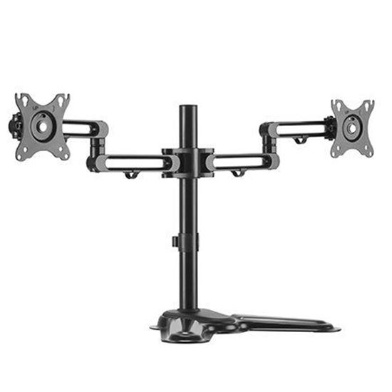 BRATECK 17''-32'' Dual Screen Articulating Monitor Stand. Free-Tilting Design, Sturdy Steel Base, 360 Rotary VESA Plate. VESA 75x75, 100x100, Max Load 16Kgs. Built-in Cable Management. CDLDT30-T024