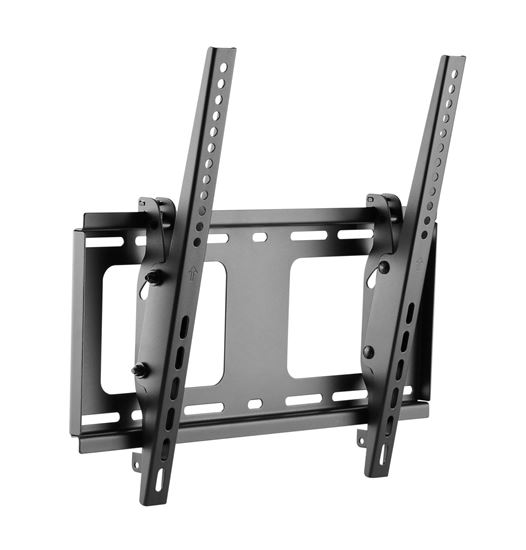 BRATECK 32"-55" Heavy-Duty Tilting TV Wall Mount Bracket. Max Load 80Kgs. VESA Support up to 400x400. Post-install Leveling Adjustment. Black Colour. CDLP38-44T