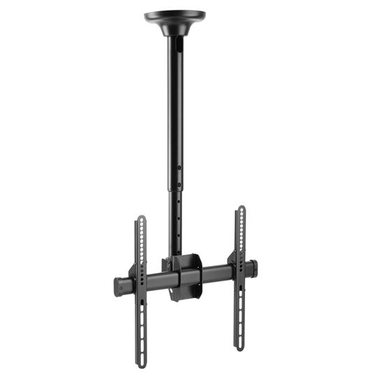 BRATECK 32''-55'' Telescopic full- motion ceiling mount. Max load: 50Kgs. VESA support up to 400x400. Profile: 560-910mm. Tilt & swivel. Hidden cable management Colour: Slate black. CDPLB-CE944-02S