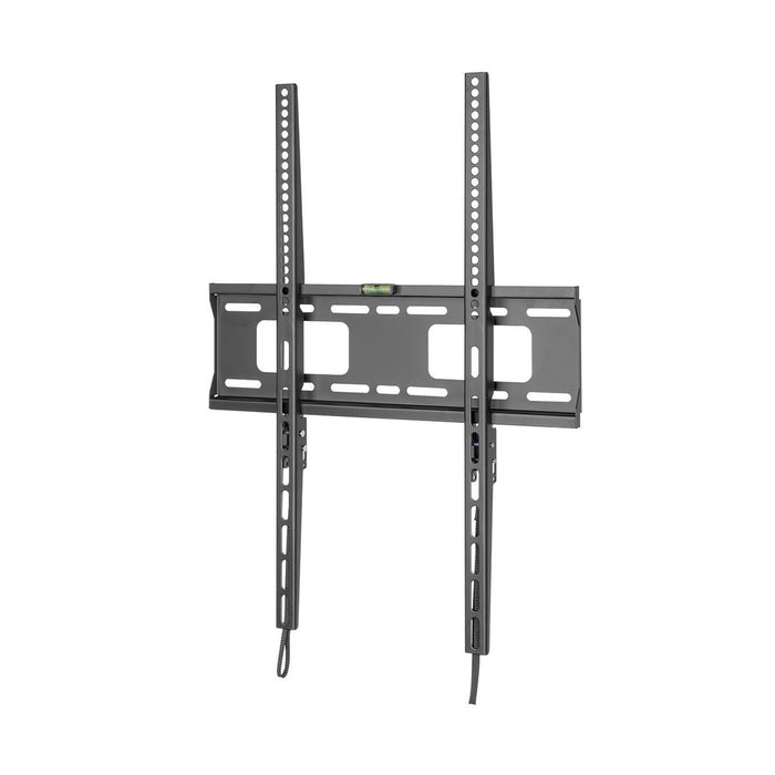BRATECK 37-75" Fixed Portrait Lockable Signage TV Wall Mount. Heavey Duty Supports up to 75Kgs, Includes Hook-on Bubble Level, Max VESA 400x600. Anti-Theft Locking Hole. Matte Black Colour CDLP42-64AF
